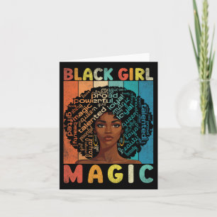 Tarjeta Regalos de Magia de Chica Negra Melanina Historia