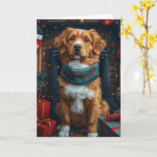Tarjeta Regalos de Navidad de Nova Scotia Duck Toller Chim