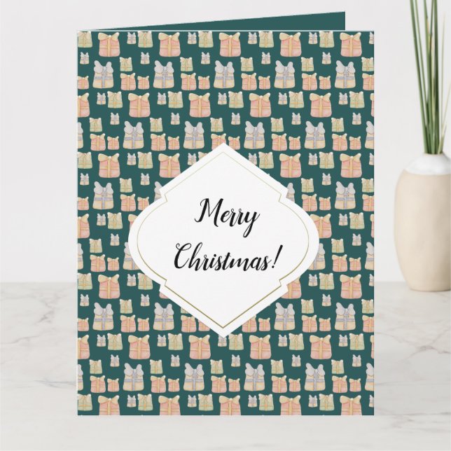 Tarjeta Regalos de Navidad Vintage Personalizados Lindos (Anverso)