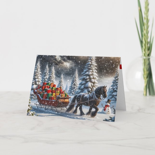 Tarjeta Regalos de Navidades de estilo antiguo llenos de S (Anverso)