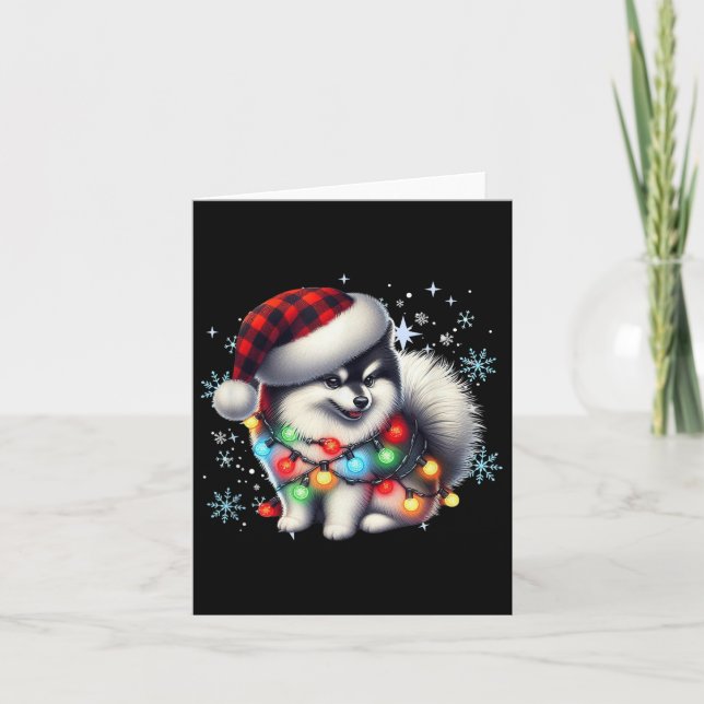 Tarjeta Regalos De Navidades Pomsky Para Amantes De Pomsky (Anverso)