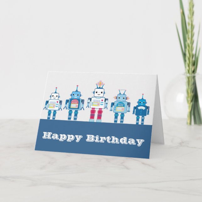 Tarjeta Regalos de Novedad de Guay Blue and Red Robots (Anverso)