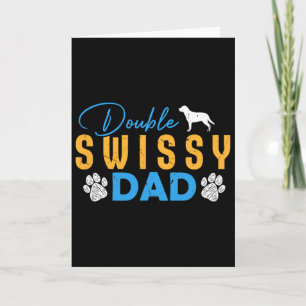 Tarjeta Regalos de papá perro suizo doble divertidos amant