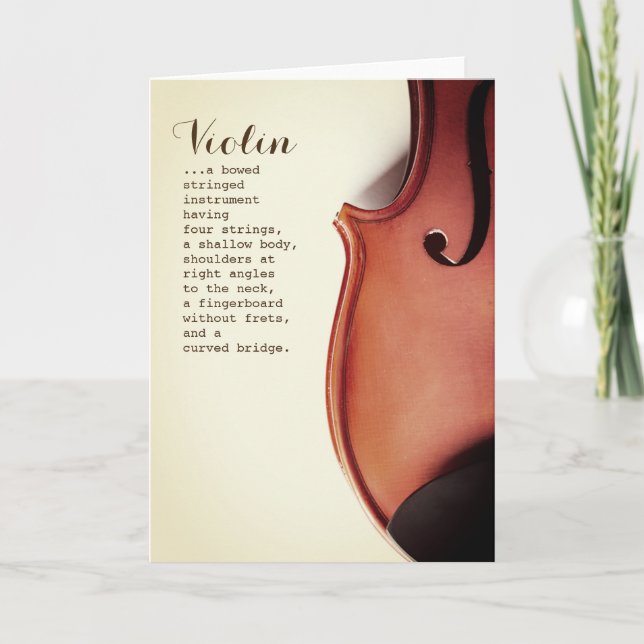 Tarjeta Regalos de profesores de música - Definición de vi (Anverso)