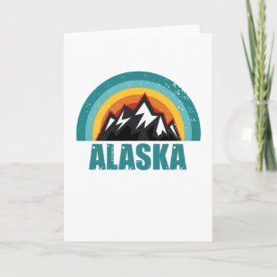 Tarjeta Regalos de puesta de sol retro de Alaska Estados a