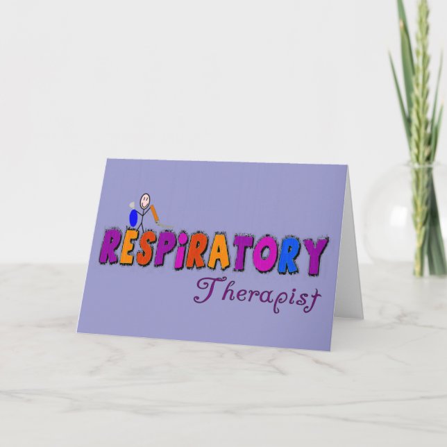 Tarjeta Regalos de Stickman del terapeuta respiratorio (Anverso)