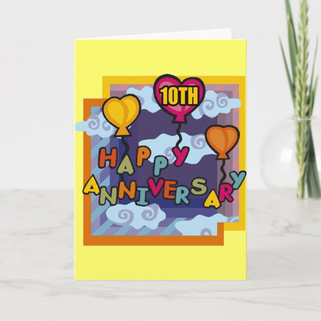 Tarjeta Regalos del 10° Aniversario del Boda (Anverso)