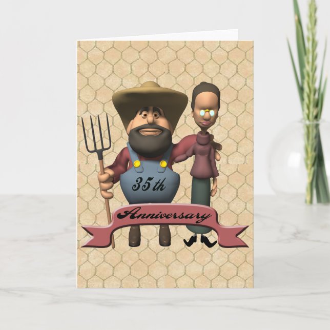 Tarjeta Regalos del 35° aniversario de los Bodas (Anverso)