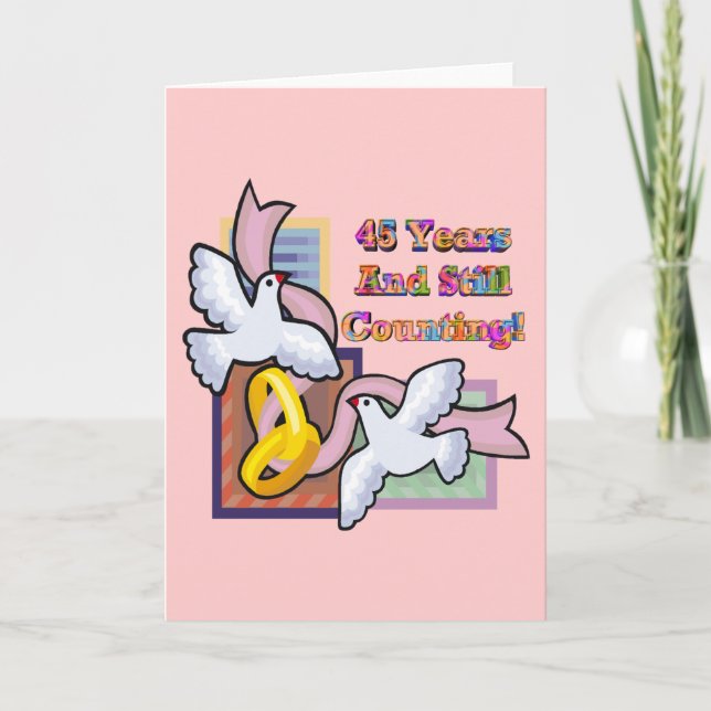 Tarjeta Regalos del 45° aniversario de los Bodas (Anverso)