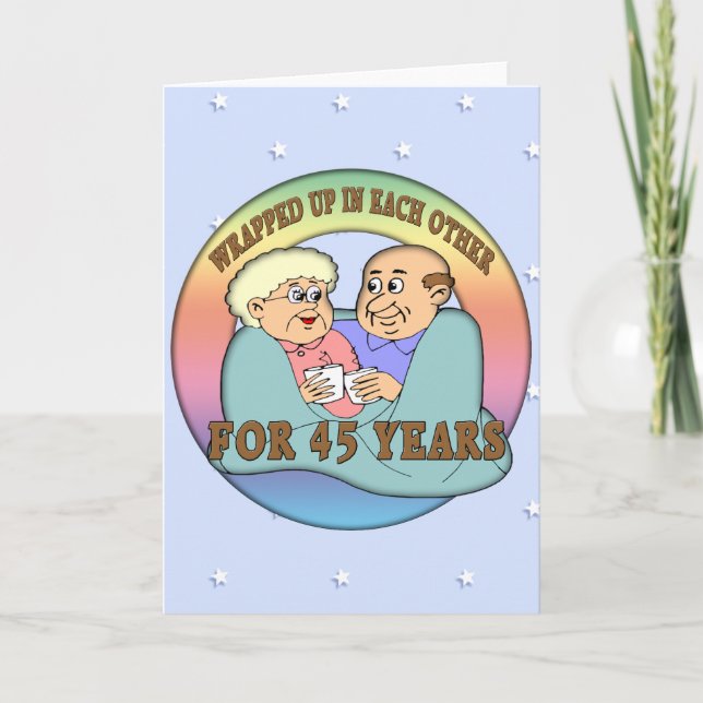 Tarjeta Regalos del 45° aniversario de los Bodas (Anverso)