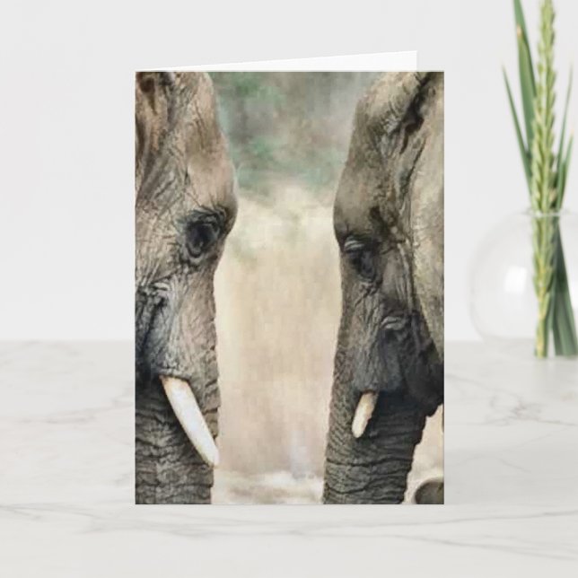Tarjeta Regalos del arte de los amantes del elefante (Anverso)