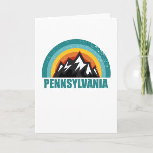 Tarjeta Regalos del atardecer retro de Pensilvania Estados