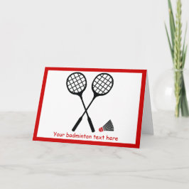 Tarjeta Regalos del bádminton, estafa y personalizado del