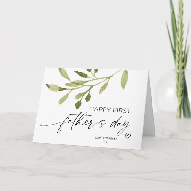 Tarjeta Regalos del primer día del padre al esposo del beb (Anverso)