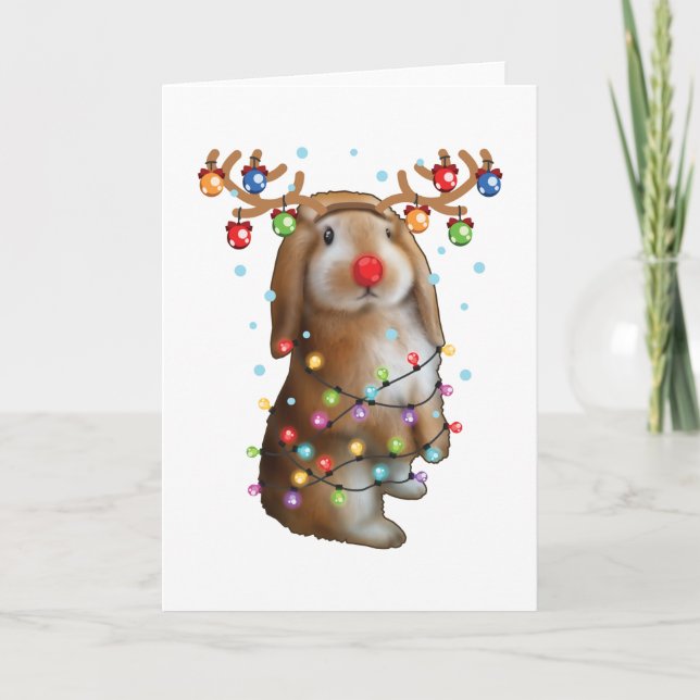 Tarjeta Regalos divertidos de conejitos lindos para Navida (Anverso)