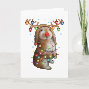 Tarjeta Regalos divertidos de conejitos lindos para Navida