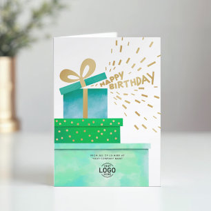 Tarjeta Regalos Divertidos Feliz Cumpleaños Cajas Verdes N