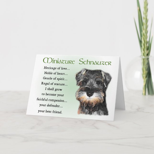 Tarjeta Regalos en miniatura de Schnauzer (Anverso)