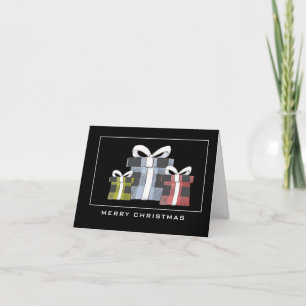 Tarjeta Regalos envueltos de búfalo con leche para navidad