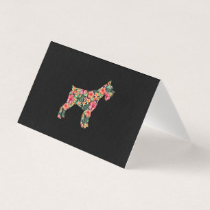 Tarjeta Regalos Florales Silueta Divertida de Perro Flor S