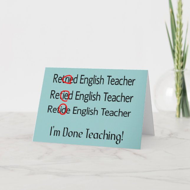 Tarjeta Regalos jubilados de profesores de inglés (Anverso)