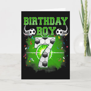 Tarjeta Regalos para niño en su 7º cumpleaños Fanático fút