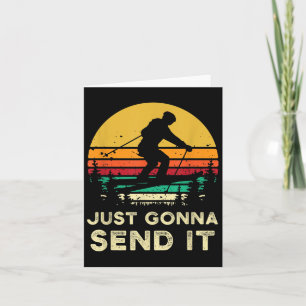 Tarjeta Regalos Retro De Esquí Se Va A Arriesgar Meme Dive