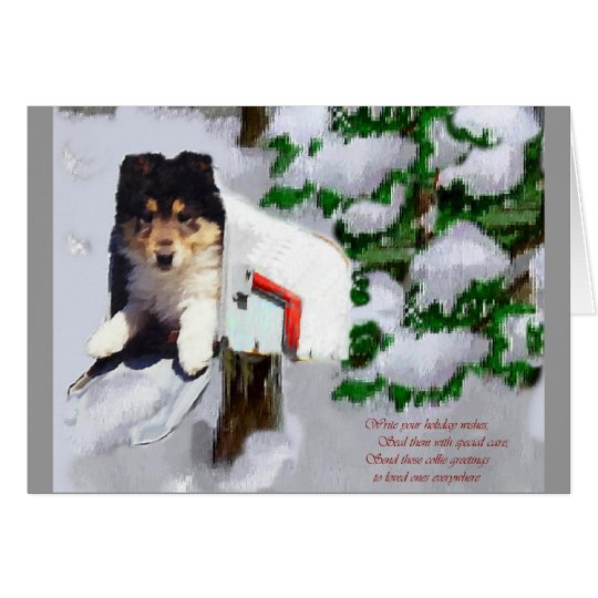 Tarjeta Regalos tricolores del navidad del perrito del