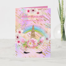 Regalos UNICORN de GRANDDAUGHTER Oro Rosa Girly