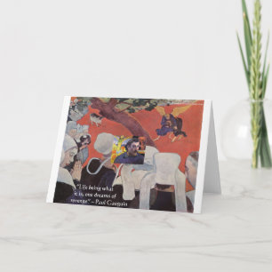 Tarjeta Regalos y camisetas con citas de Gauguin "Vida/Sab