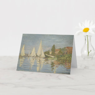 Tarjeta Regatas en Argenteuil, pintura al óleo, Claude Mon