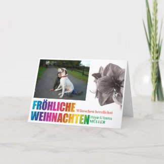 Tarjeta Regenbogenfarben Fröhliche Weihnachten 