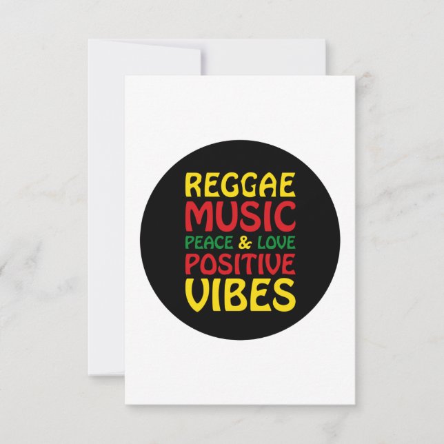 Tarjeta Reggae Music with positive sayings (Anverso)