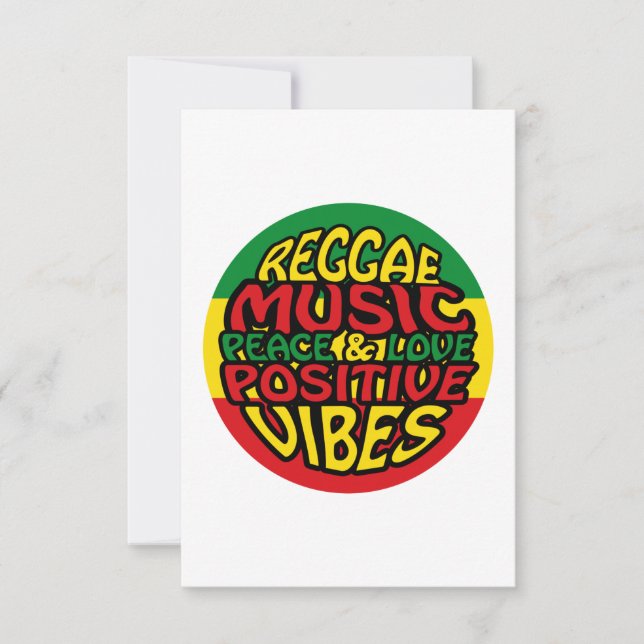 Tarjeta Reggae Music with positive sayings (Anverso)