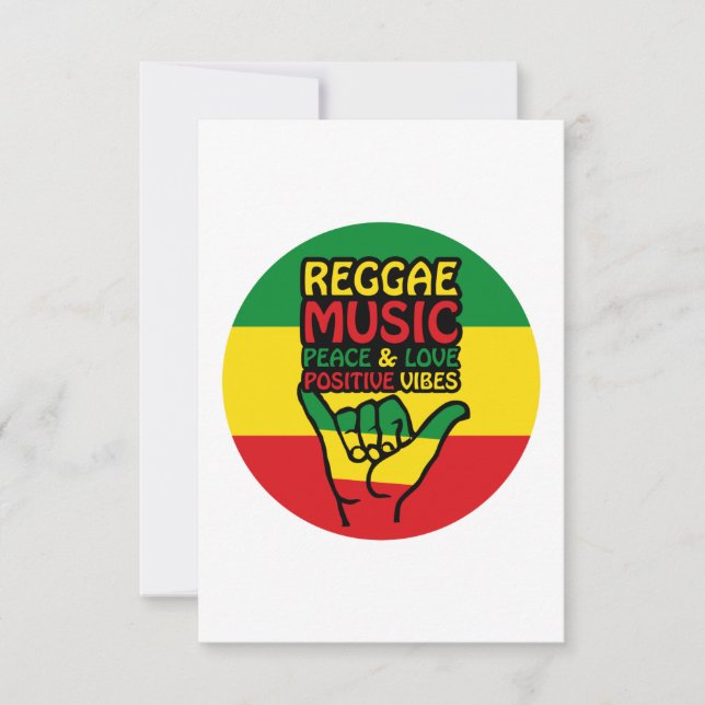 Tarjeta Reggae Shaka Hand with positive quotes (Anverso)
