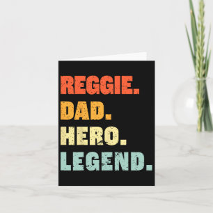 Tarjeta Reggie Papá Héroe Leyenda Nombre Personalizado Per