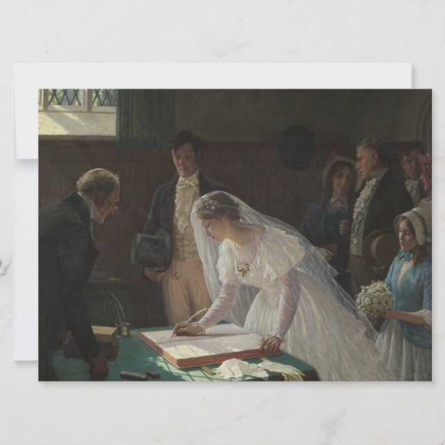 Tarjeta Registro de Bodas (por Edmund Blair Leighton) (Anverso)