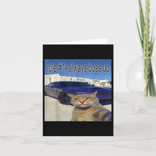 Tarjeta Regla 1 Siempre Jefe Funny Cat Curiosamente Especí