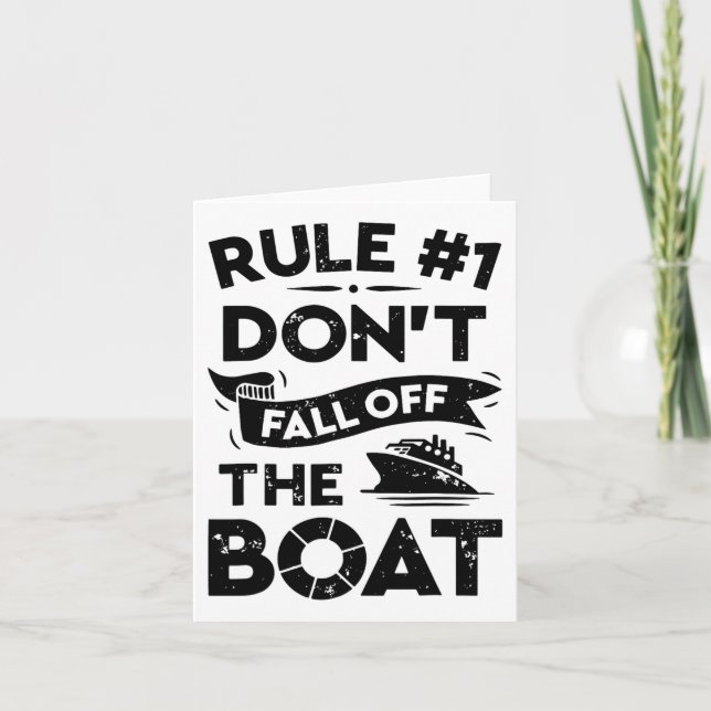Tarjeta Regla número 1 No caigas del barco gracioso C (Anverso)