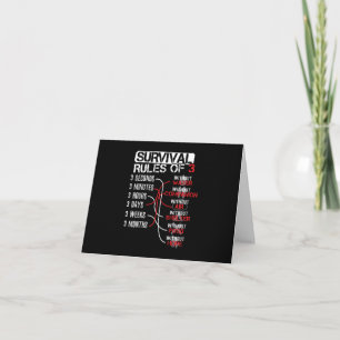 Tarjeta Reglas de supervivencia de los tres - Prueba de sa