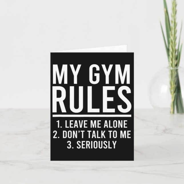Tarjeta Reglas divertidas para mi gimnasio (Anverso)