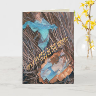 Tarjeta Regocija Salvador ha nacido con ángel y niño Jesús