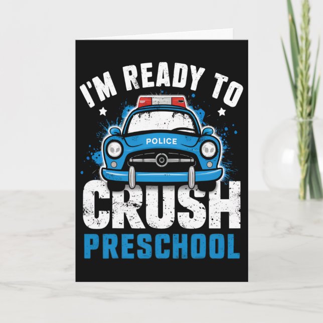 Tarjeta Regreso a clases primer día de preescolar coche de (Anverso)