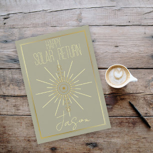 Tarjeta Regreso solar feliz