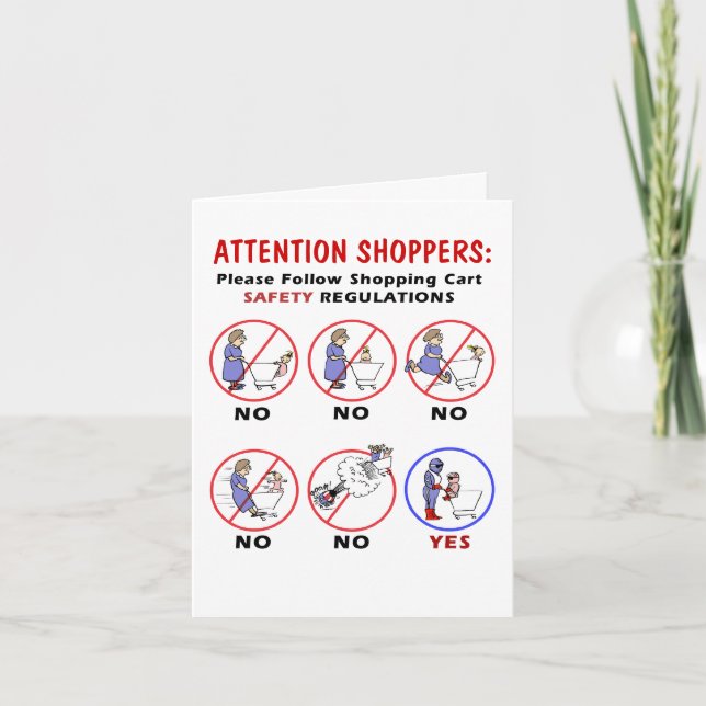 Tarjeta Regulaciones de Seguridad del Carrito de Compras - (Anverso)