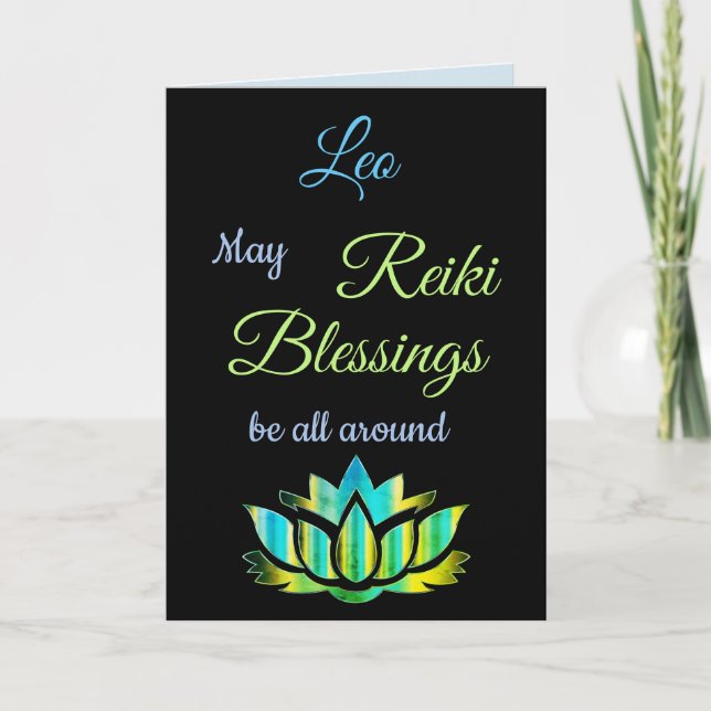 Tarjeta Reiki Blessings Se Bien En Saludar (Anverso)