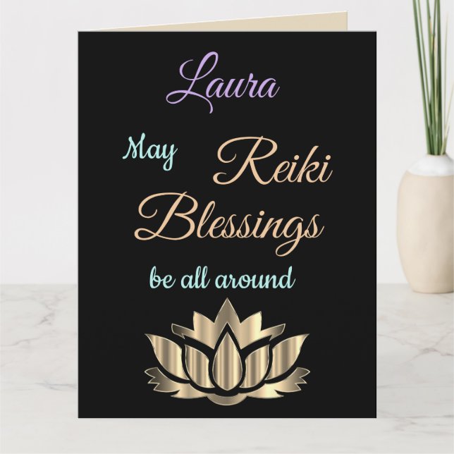 Tarjeta Reiki Blessings Se Bien En Saludar (Anverso)