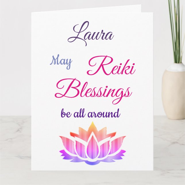 Tarjeta Reiki Blessings Se Bien En Saludar (Anverso)