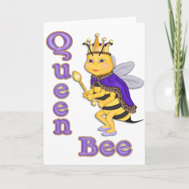 Tarjeta Reina Abeja Divertida (Anverso)