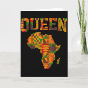 Tarjeta Reina Africana Arte Para Mujeres Niñas Tela Kente